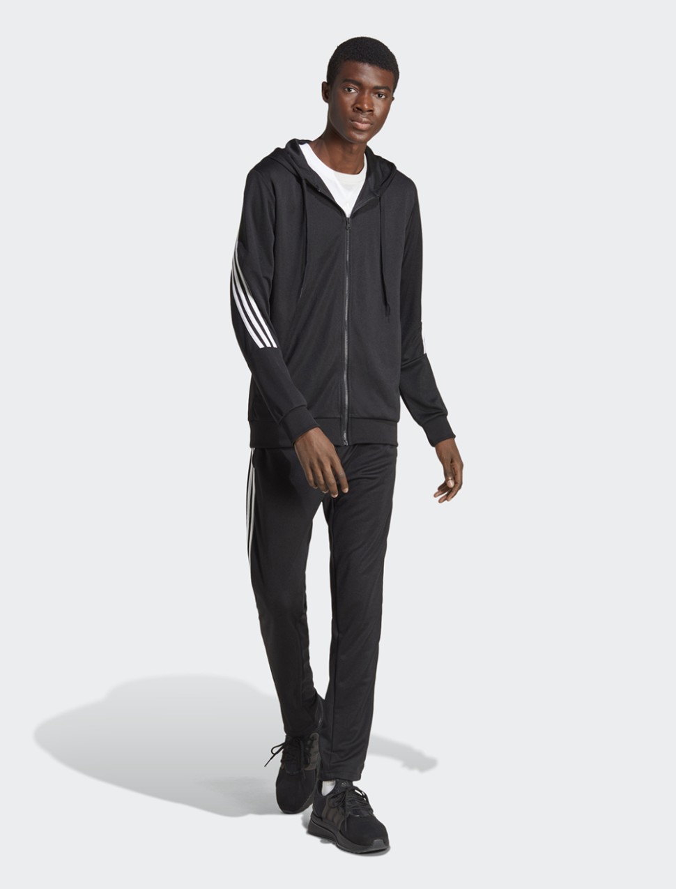 Костюм чоловічий Adidas M 3S FT TT TS чорний IC6766 — фото 2
