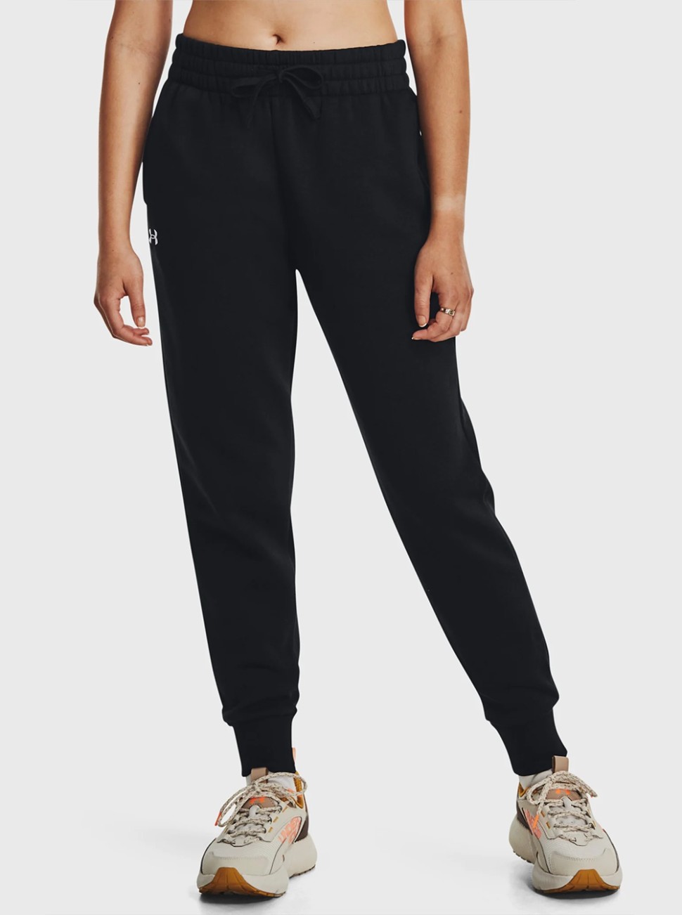Штани жіночі Under Armour UA Rival Fleece Jogger чорні 1379438-001 — фото 2