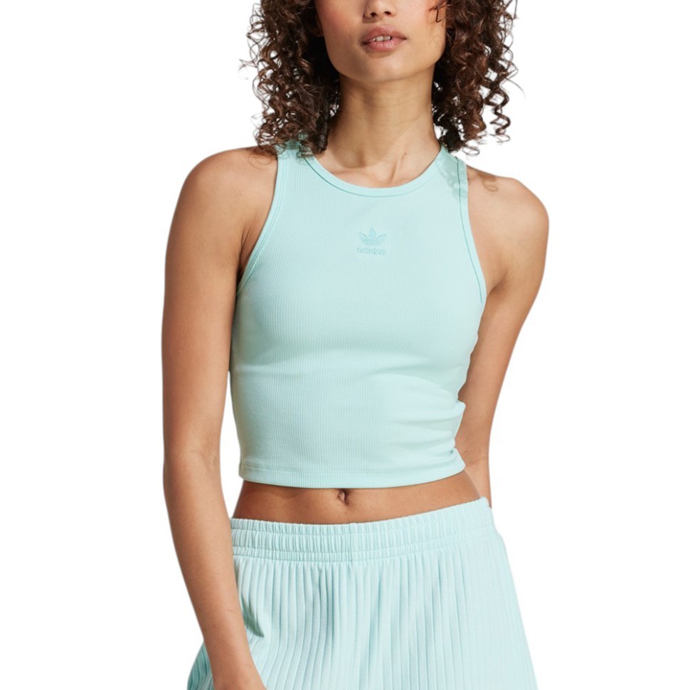 Майка женская Adidas ESS RIB TANK голубая JC9008 изображение 1