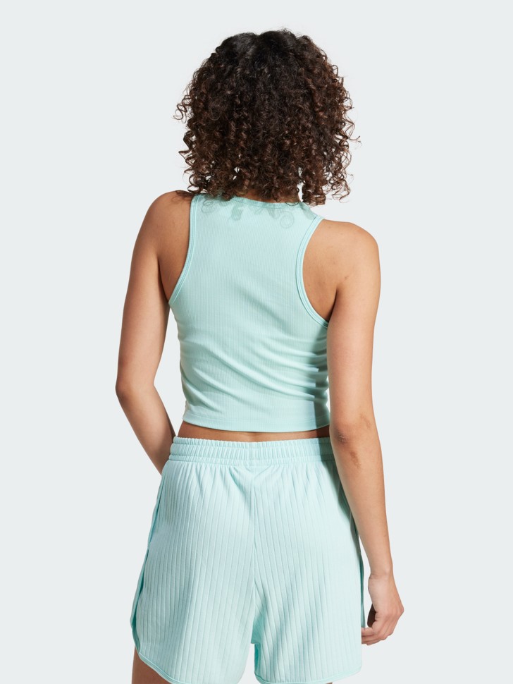 Майка женская Adidas ESS RIB TANK голубая JC9008 изображение 3