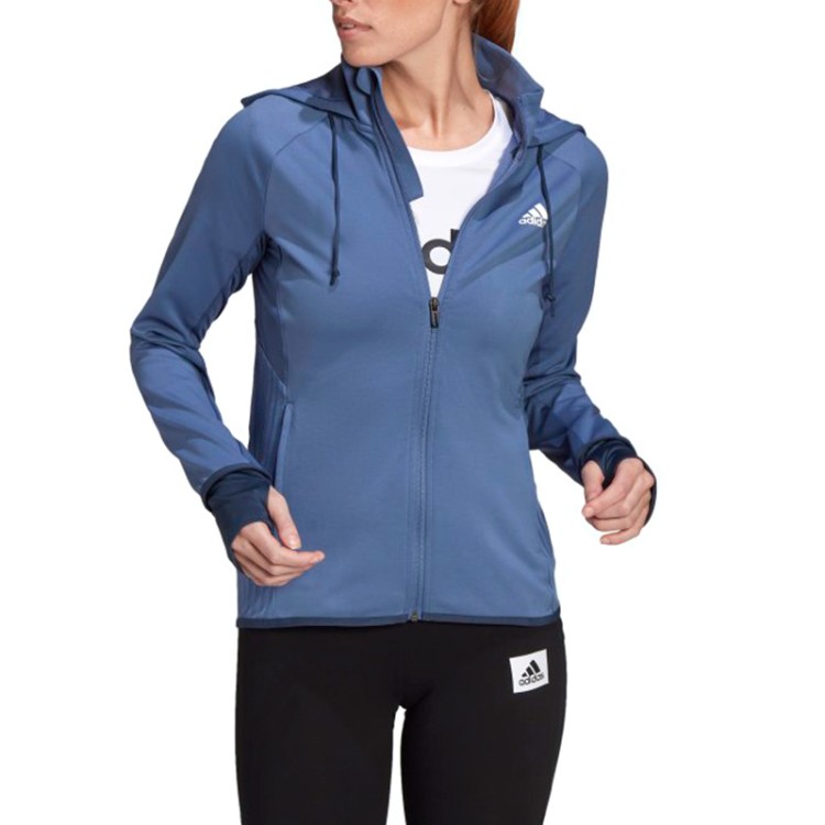 Толстовка женская Adidas W Mt Fz Hd голубая GN5555 изображение 2