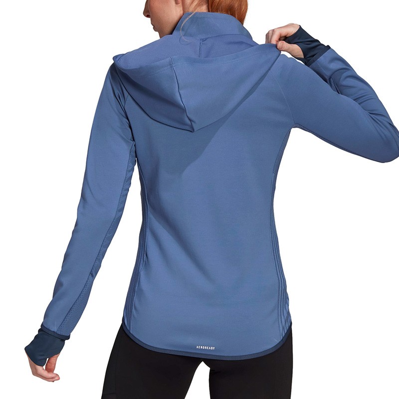 Толстовка женская Adidas W Mt Fz Hd голубая GN5555 изображение 3