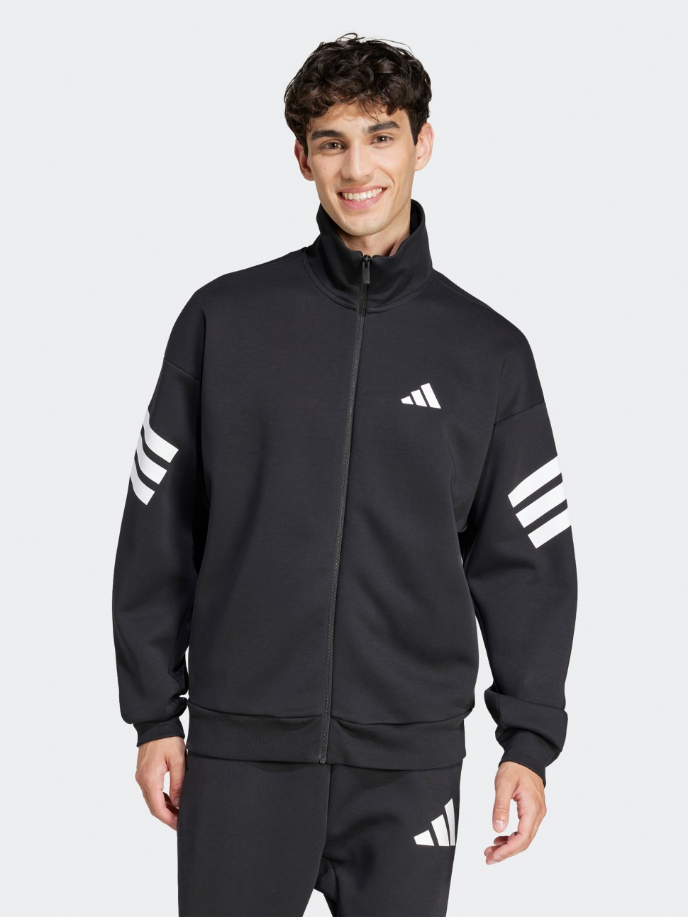 Толстовка чоловіча Adidas M FI 3S TT чорна JD4885 — фото 3