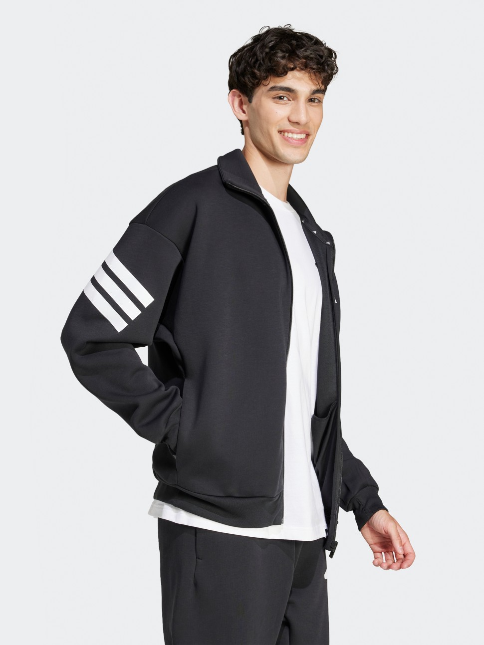 Толстовка чоловіча Adidas M FI 3S TT чорна JD4885 — фото 5