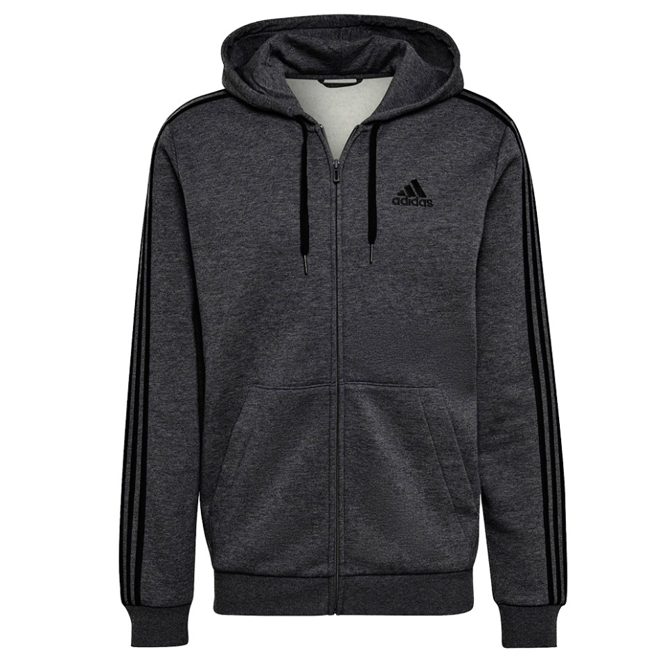 Толстовка мужская Adidas M 3S Fl Fz Hd серая HB0042 изображение 1