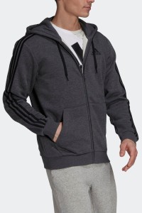 Толстовка мужская Adidas M 3S Fl Fz Hd серая HB0042 изображение 2