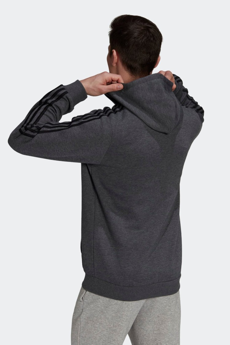 Толстовка мужская Adidas M 3S Fl Fz Hd серая HB0042 изображение 3