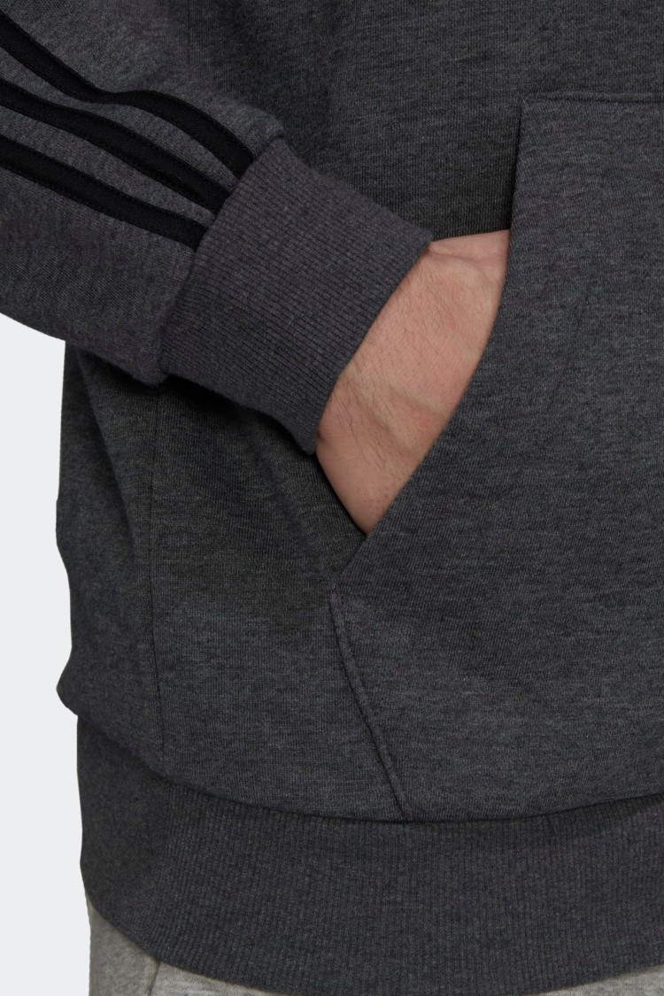Толстовка мужская Adidas M 3S Fl Fz Hd серая HB0042 изображение 5