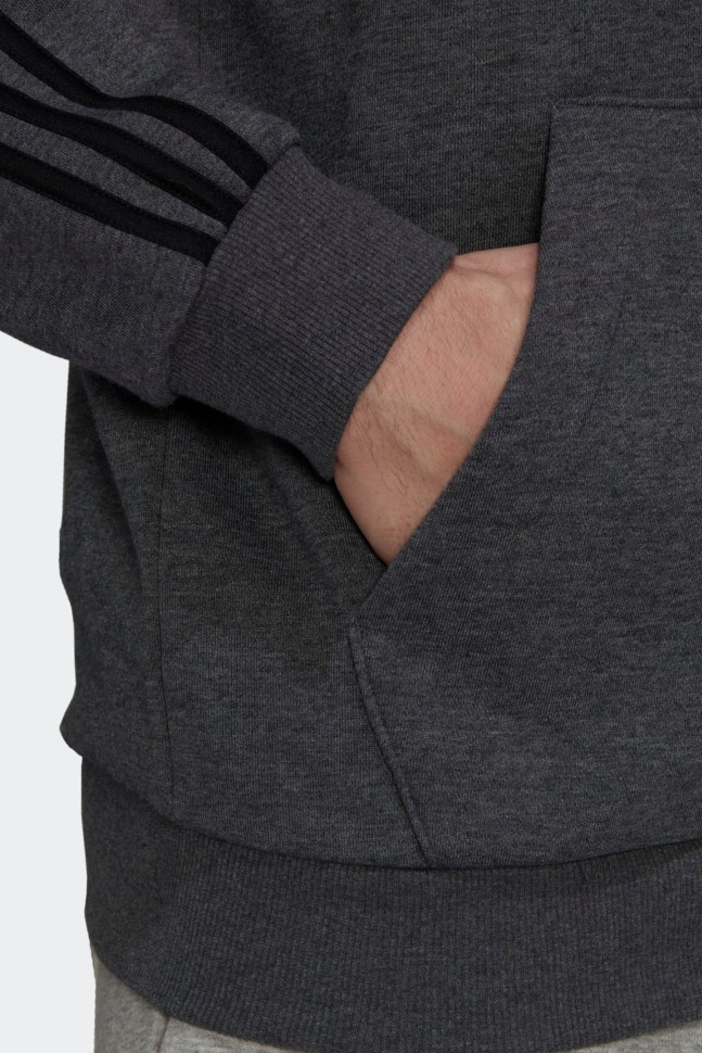 Толстовка мужская Adidas M 3S Fl Fz Hd серая HB0042 изображение 5