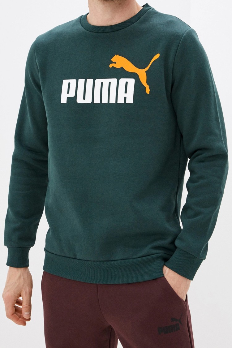 Толстовка чоловіча ESS+ 2 Col Big Logo Crew Puma зелена 58676280  изображение 2