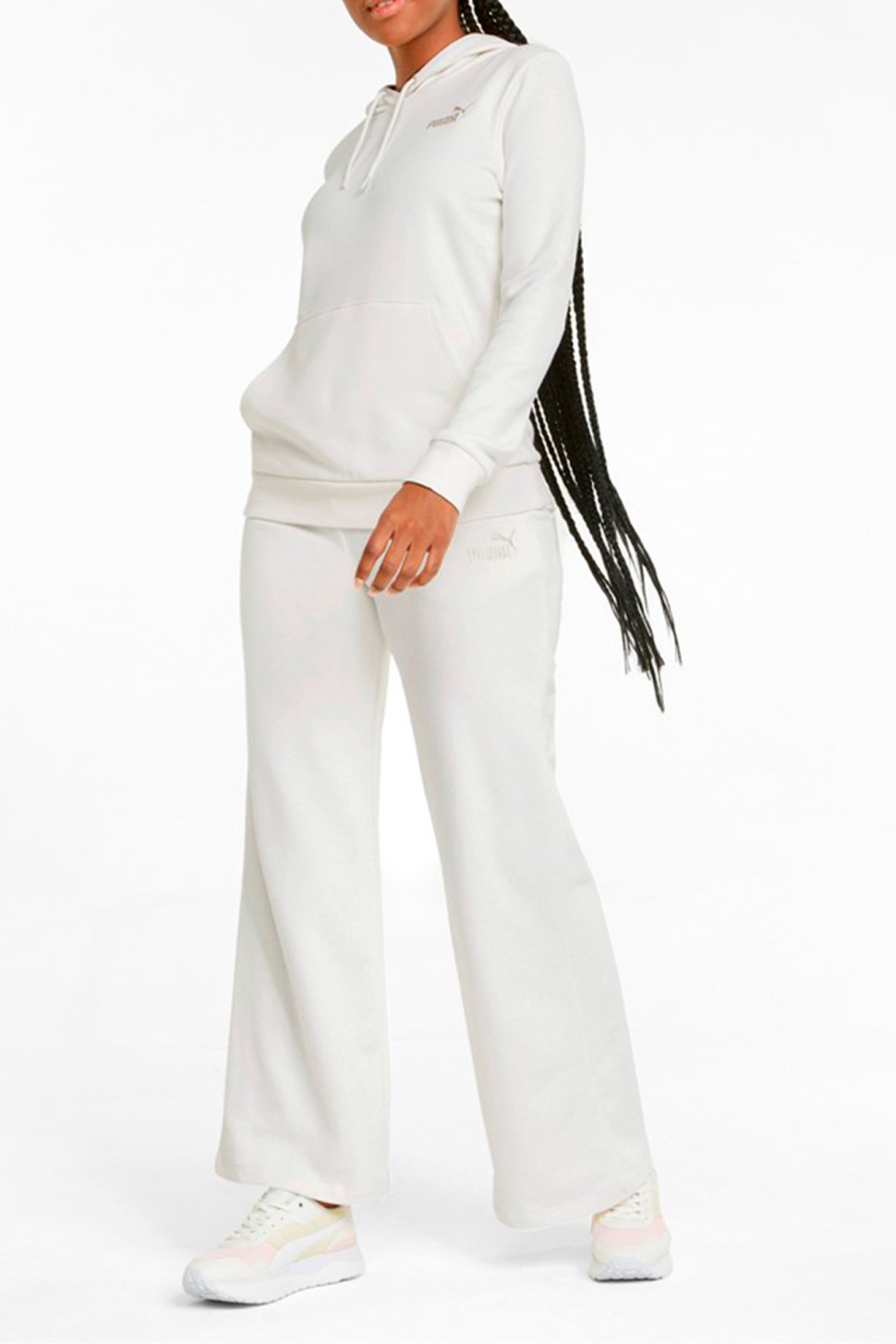 Штани жіночі Puma Ess+ Embroidery Wide Pants бежеві 84833399 — фото 2