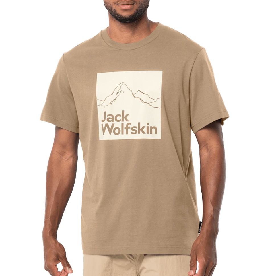 Футболка чоловічі Jack Wolfskin BRAND T M жовта 1809021-5156 — фото 1