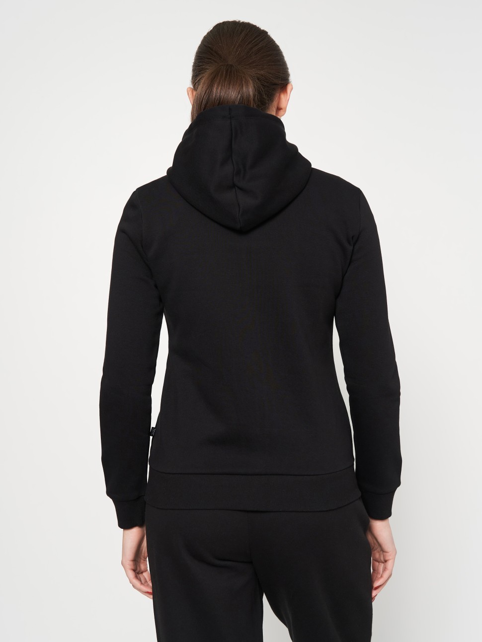 Толстовка жіноча Puma ESS Small Logo Full-Zip Hoodie FL чорна 58681101 — фото 3