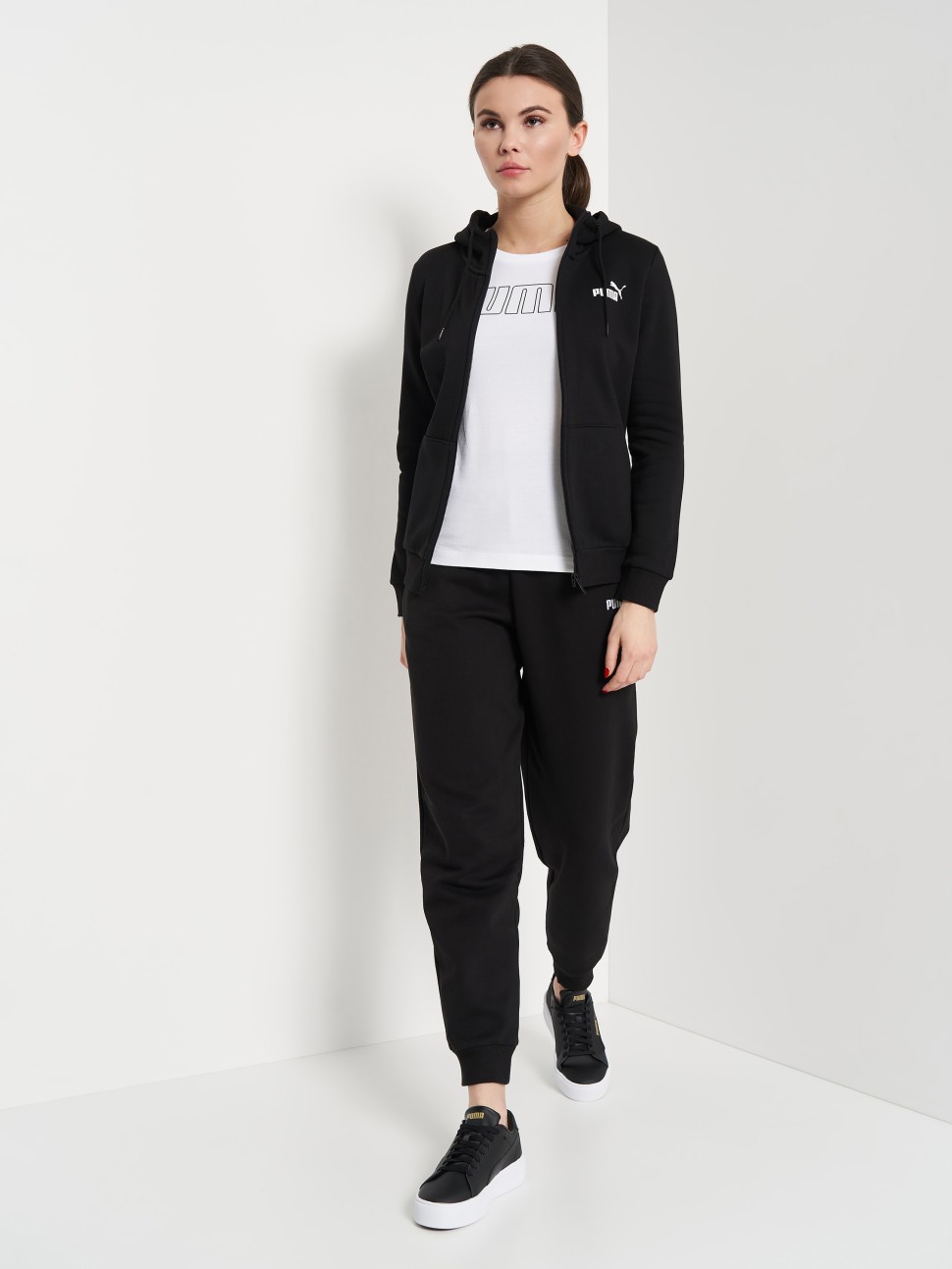 Толстовка жіноча Puma ESS Small Logo Full-Zip Hoodie FL чорна 58681101 — фото 5