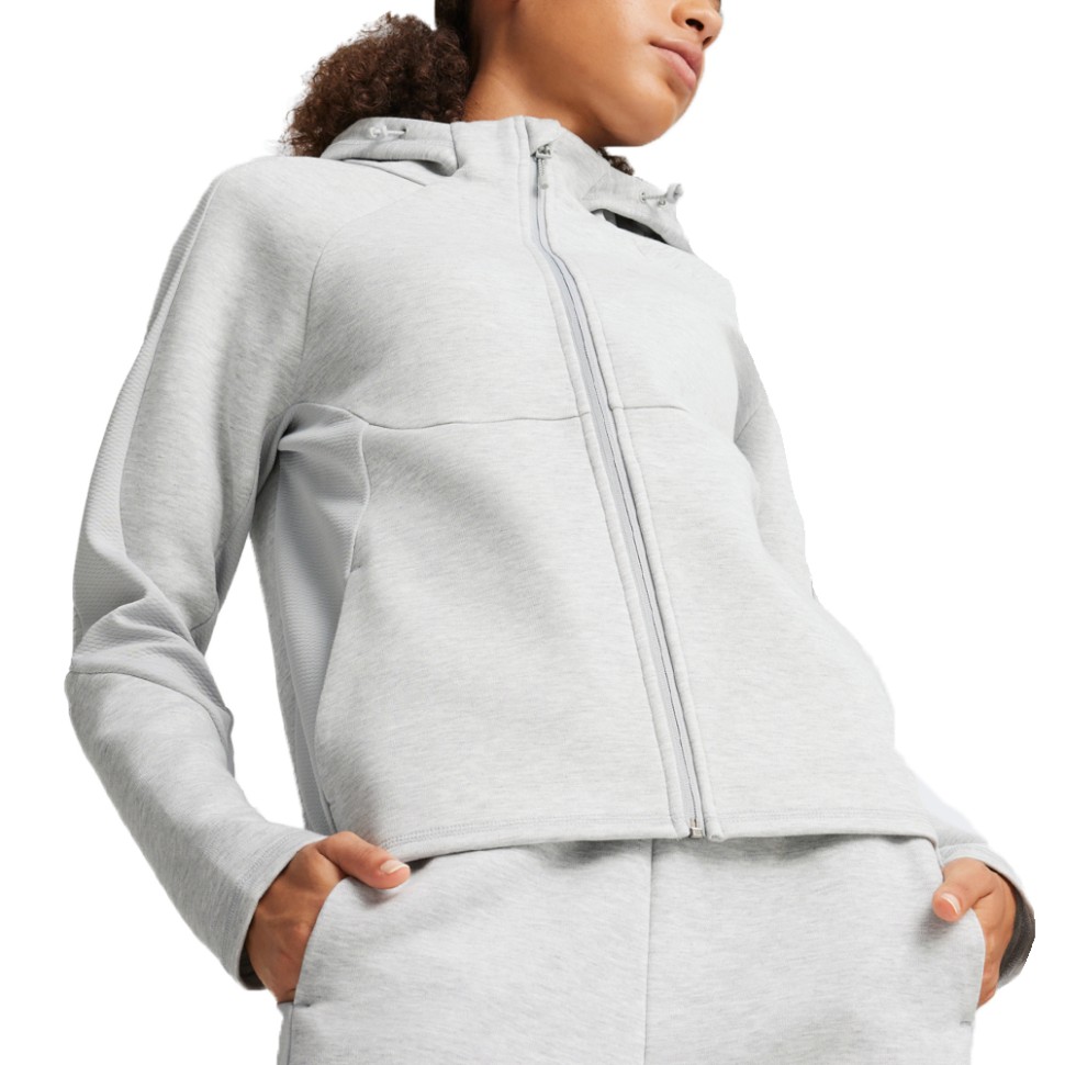 Толстовка жіноча Puma EVOSTRIPE FZ Hoodie сіра 67787804 — фото 1