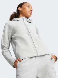 Толстовка жіноча Puma EVOSTRIPE FZ Hoodie сіра 67787804 изображение 2