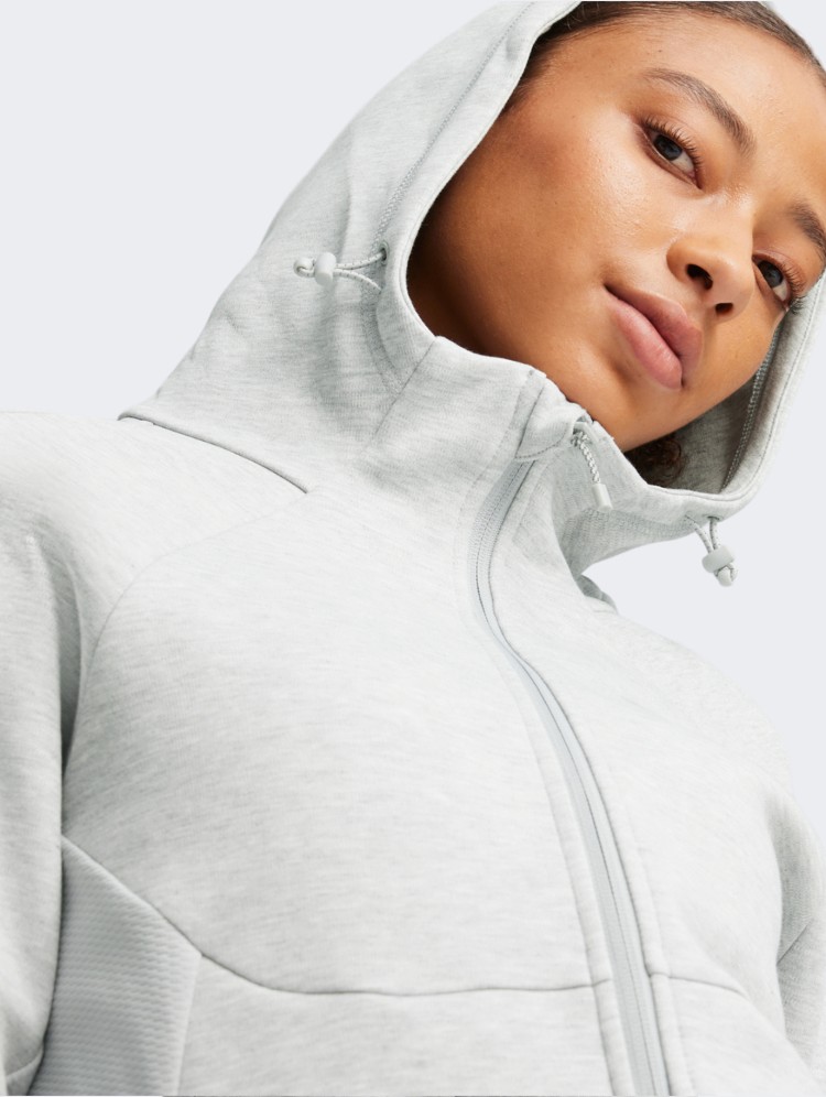 Толстовка жіноча Puma EVOSTRIPE FZ Hoodie сіра 67787804 изображение 5