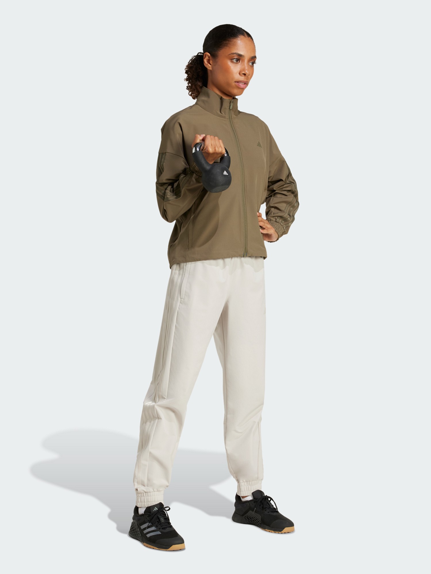 Брюки женские Adidas PACER WVN PANT бежевые JC9852 изображение 6