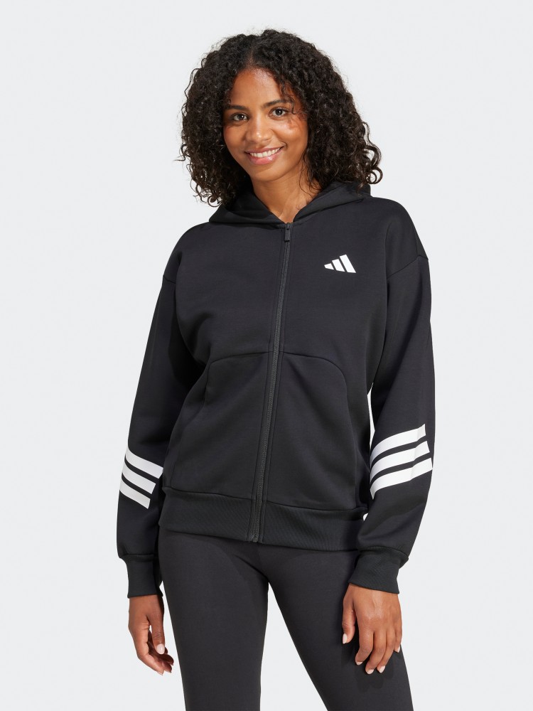 Толстовка жіноча Adidas W FI 3S FZ HD чорна JE0171 изображение 3