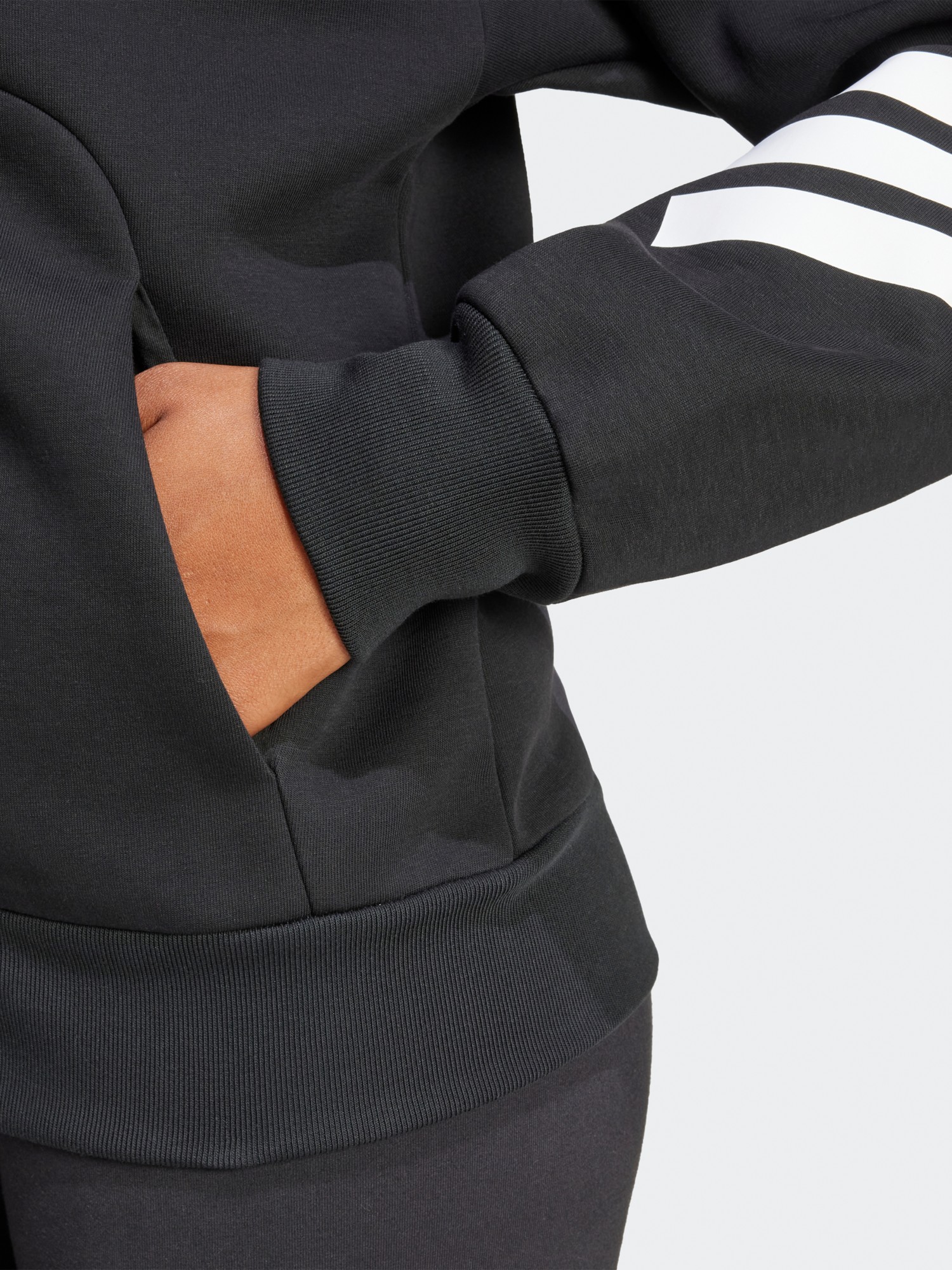 Толстовка женская Adidas W FI 3S FZ HD черная JE0171 изображение 6