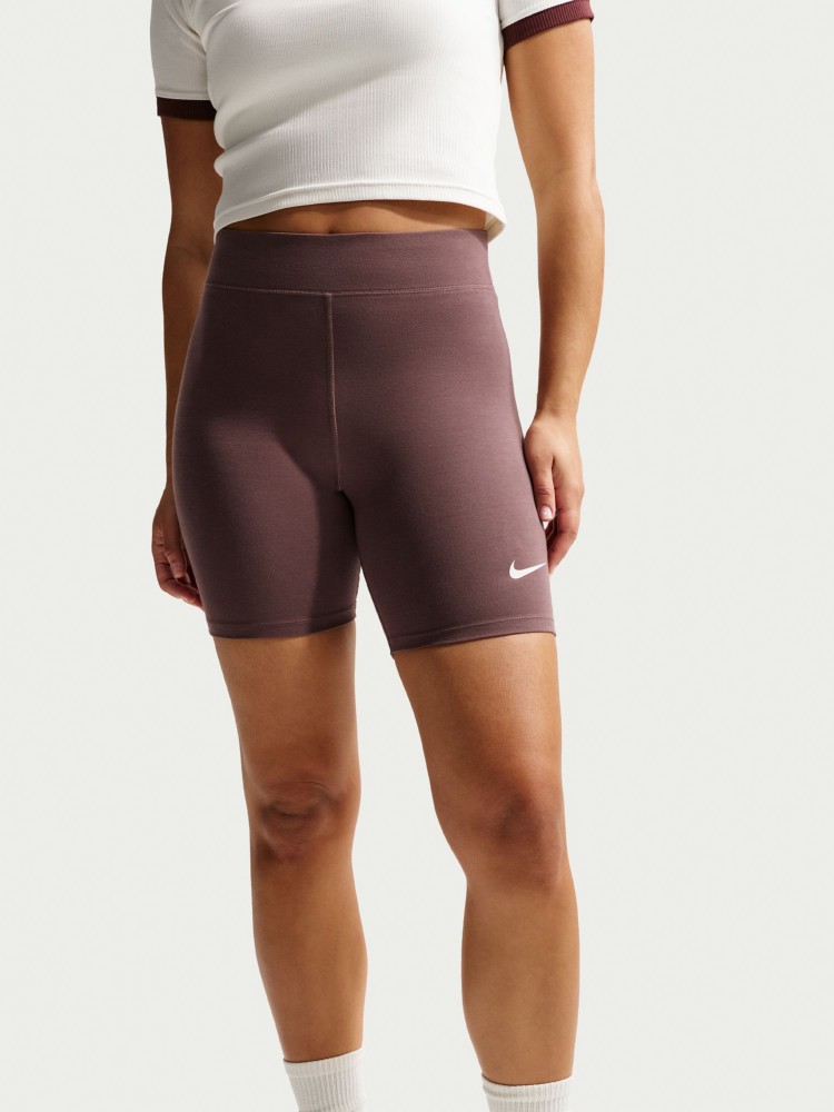 Шорты женские Nike W NSW NK CLSC HR 8IN SHORT коричневые DV7797-502 изображение 2