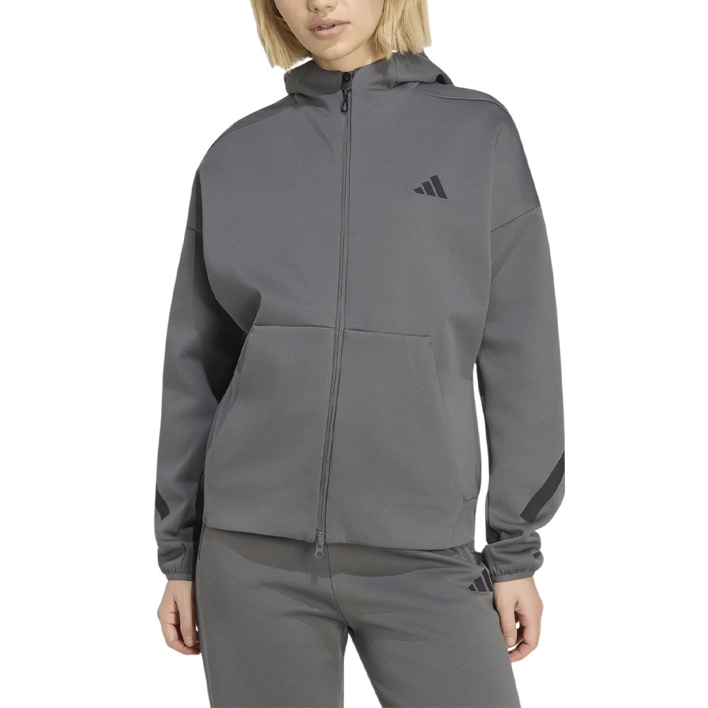 Толстовка женская Adidas W Z.N.E. FZ темно-серая KF6331
