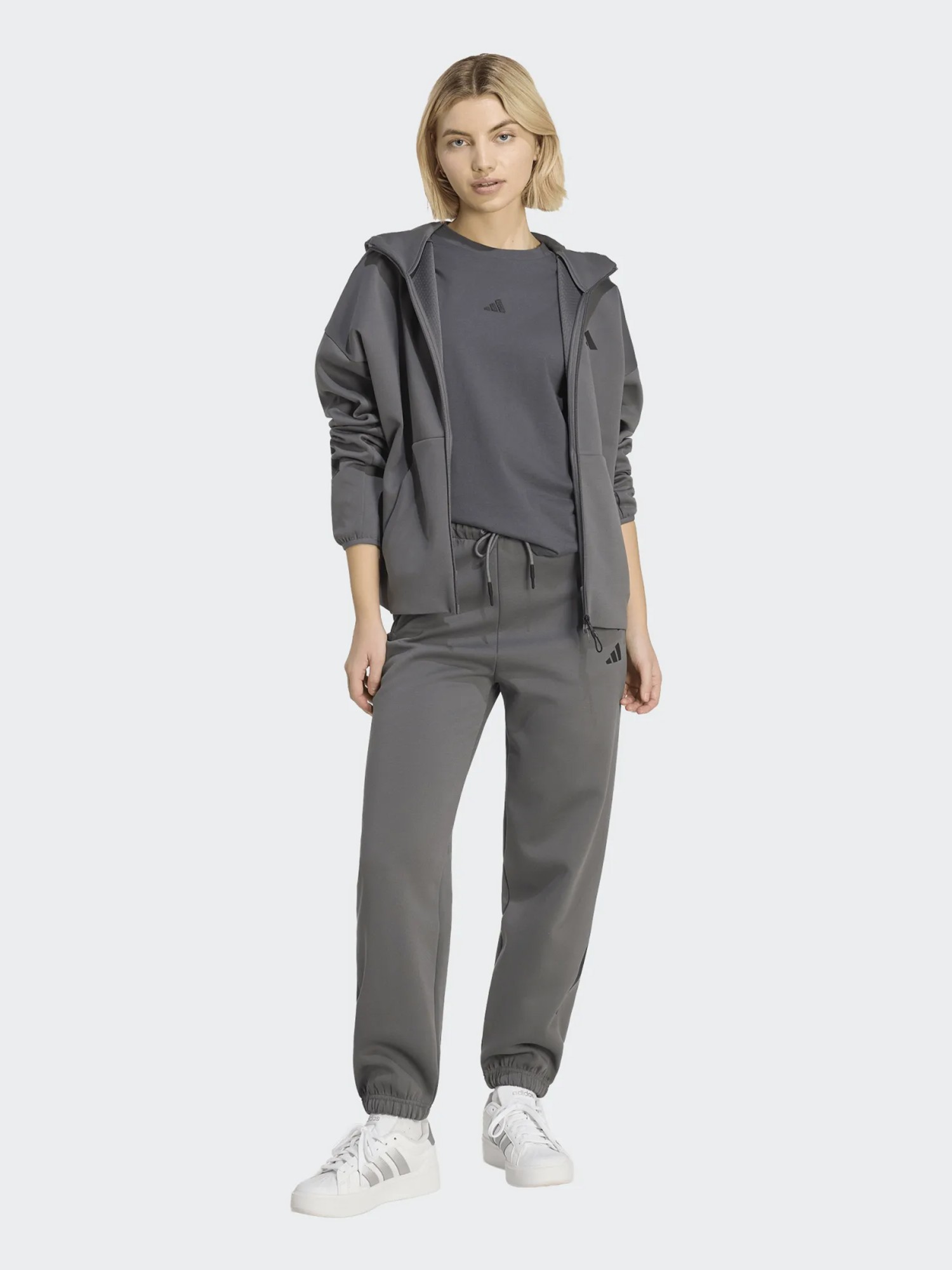 Толстовка жіноча Adidas W Z.N.E. FZ темно-сіра KF6331 изображение 6