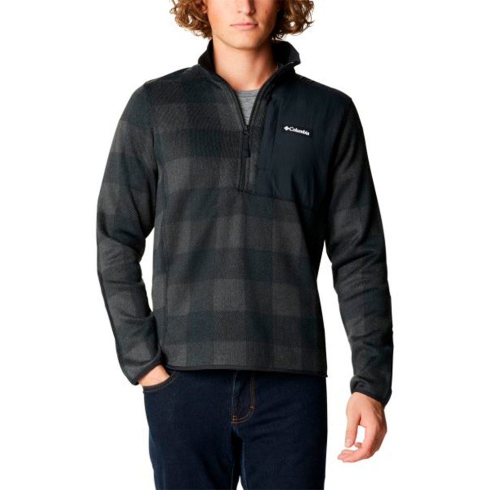 Толстовка чоловіча Columbia SWEATER WEATHER™ PRINTED HALF ZIP Чорна 1955851-012