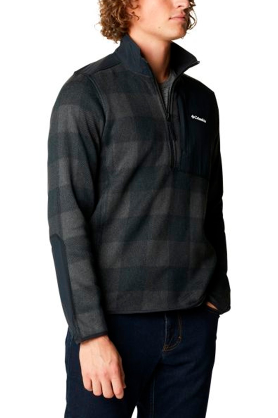 Толстовка чоловіча Columbia SWEATER WEATHER™ PRINTED HALF ZIP Чорна 1955851-012 — фото 2