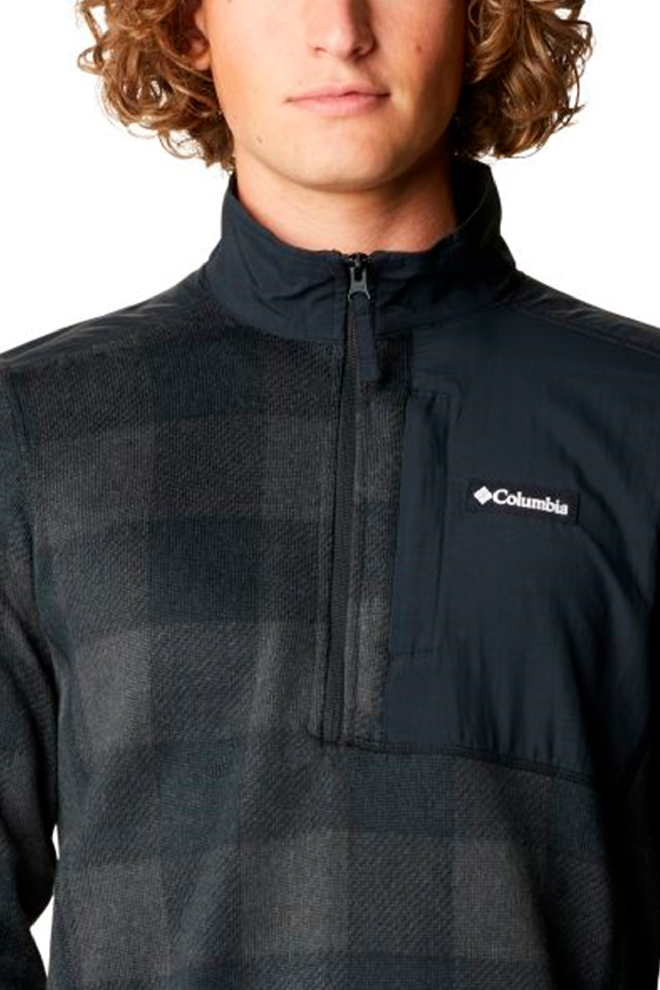 Толстовка чоловіча Columbia SWEATER WEATHER™ PRINTED HALF ZIP Чорна 1955851-012 изображение 5