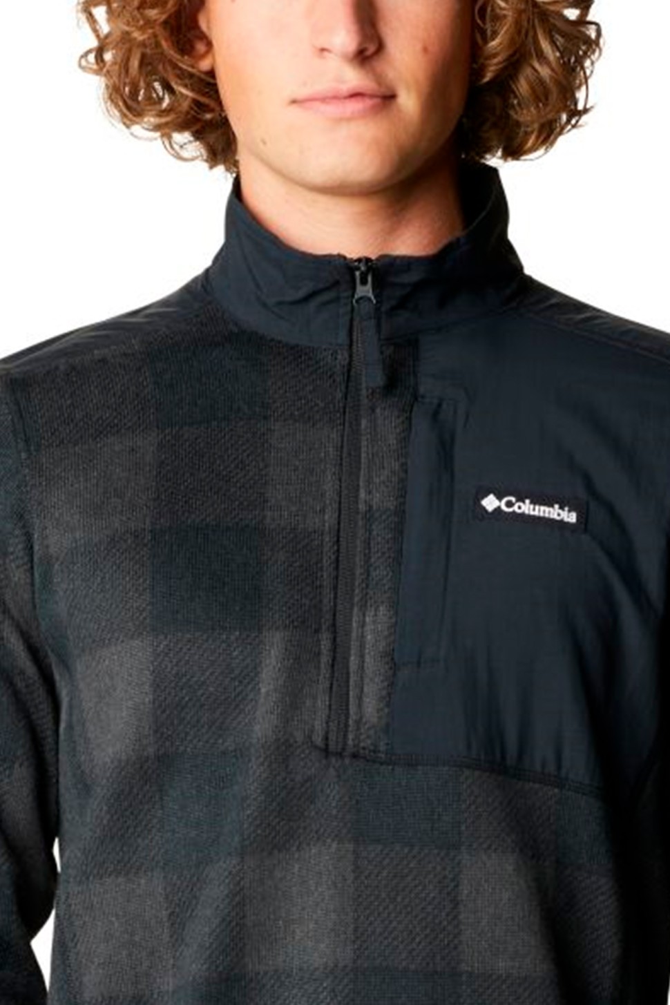 Толстовка чоловіча Columbia SWEATER WEATHER™ PRINTED HALF ZIP Чорна 1955851-012 — фото 5