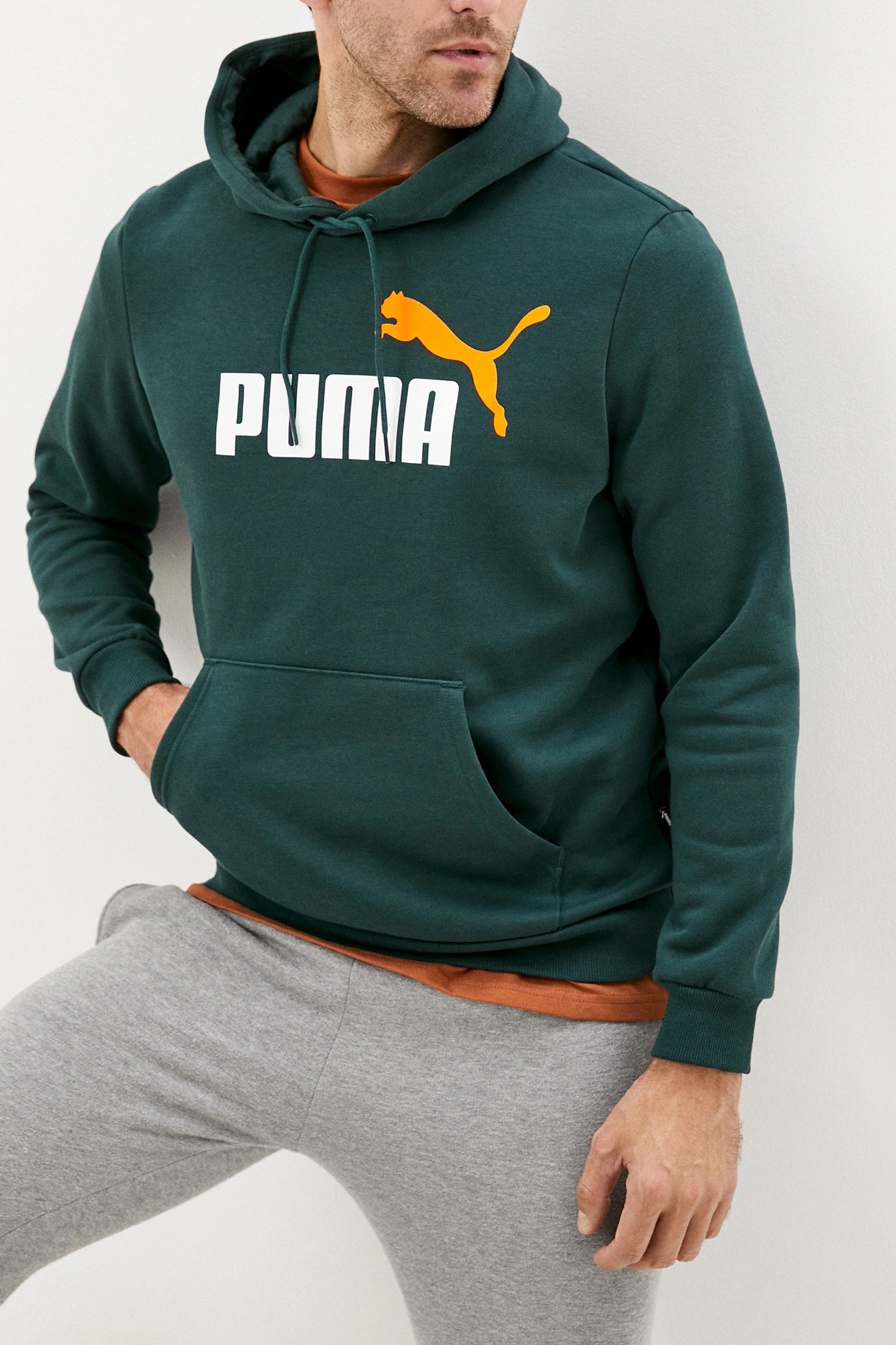 Толстовка мужская ESS+ 2 Col Big Logo Hoodie Puma зеленая 58676480 изображение 2
