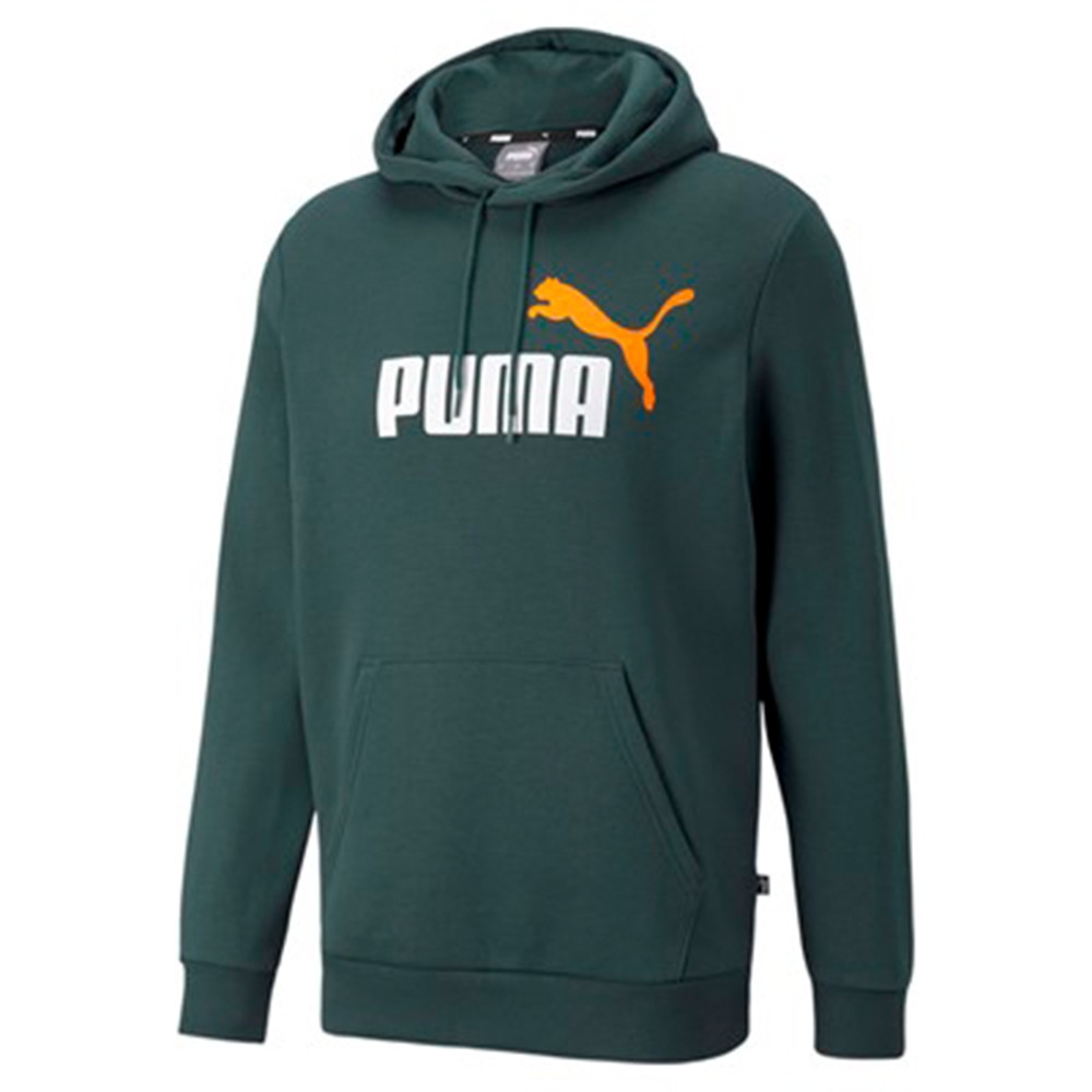 Толстовка мужская ESS+ 2 Col Big Logo Hoodie Puma зеленая 58676480 изображение 3