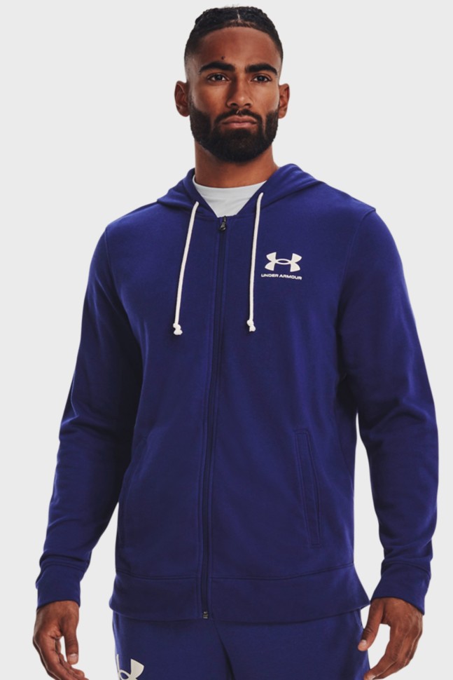 Толстовка чоловіча Under Armour UA Rival Terry LC FZ синя 1370409-468 изображение 2