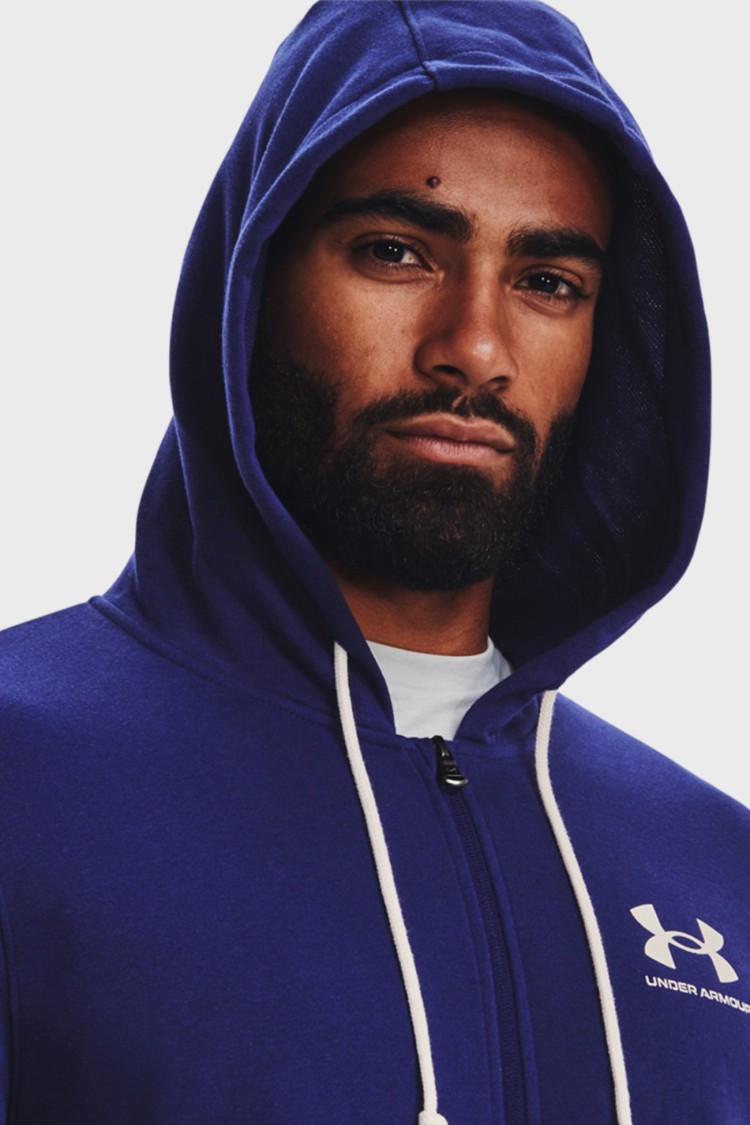 Толстовка чоловіча Under Armour UA Rival Terry LC FZ синя 1370409-468 изображение 5