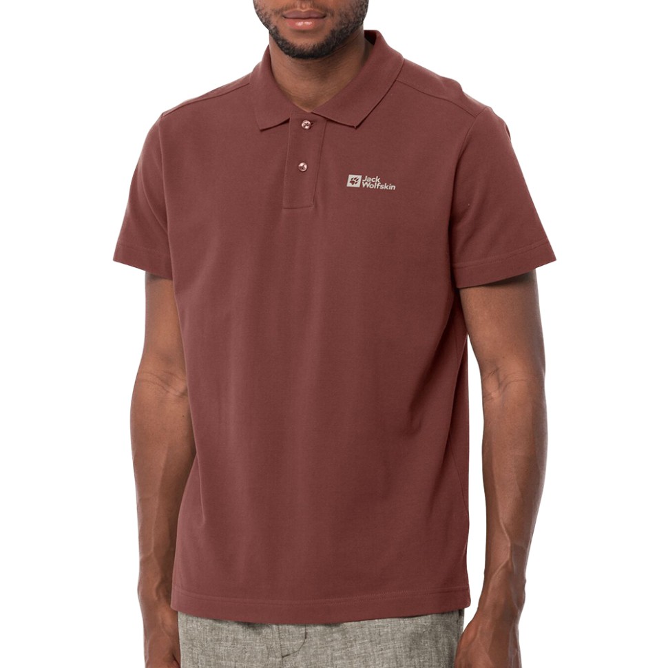 Футболка чоловічі Jack Wolfskin ESSENTIAL POLO M червона 1809301-2188 — фото 1