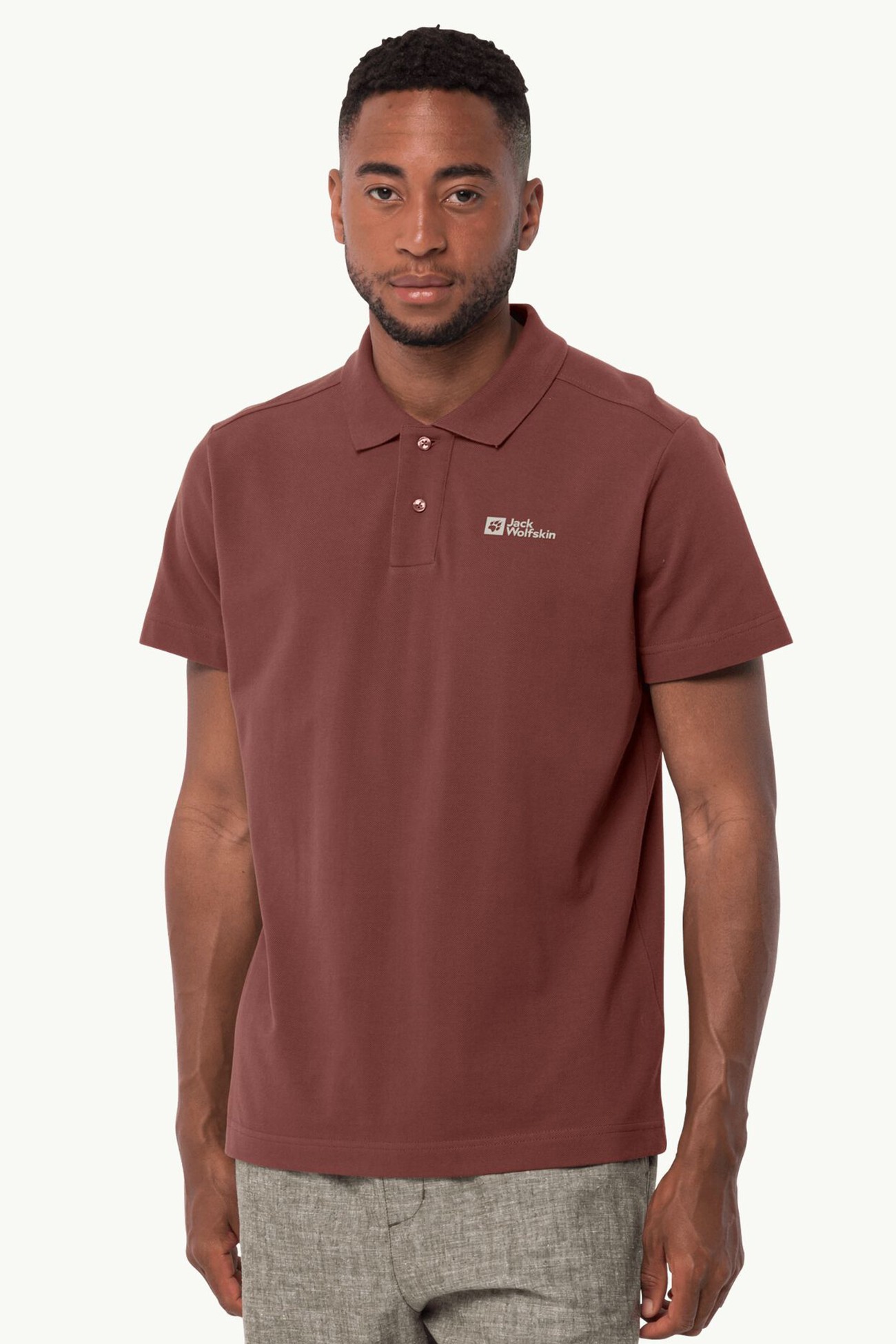 Футболка чоловічі Jack Wolfskin ESSENTIAL POLO M червона 1809301-2188 изображение 2