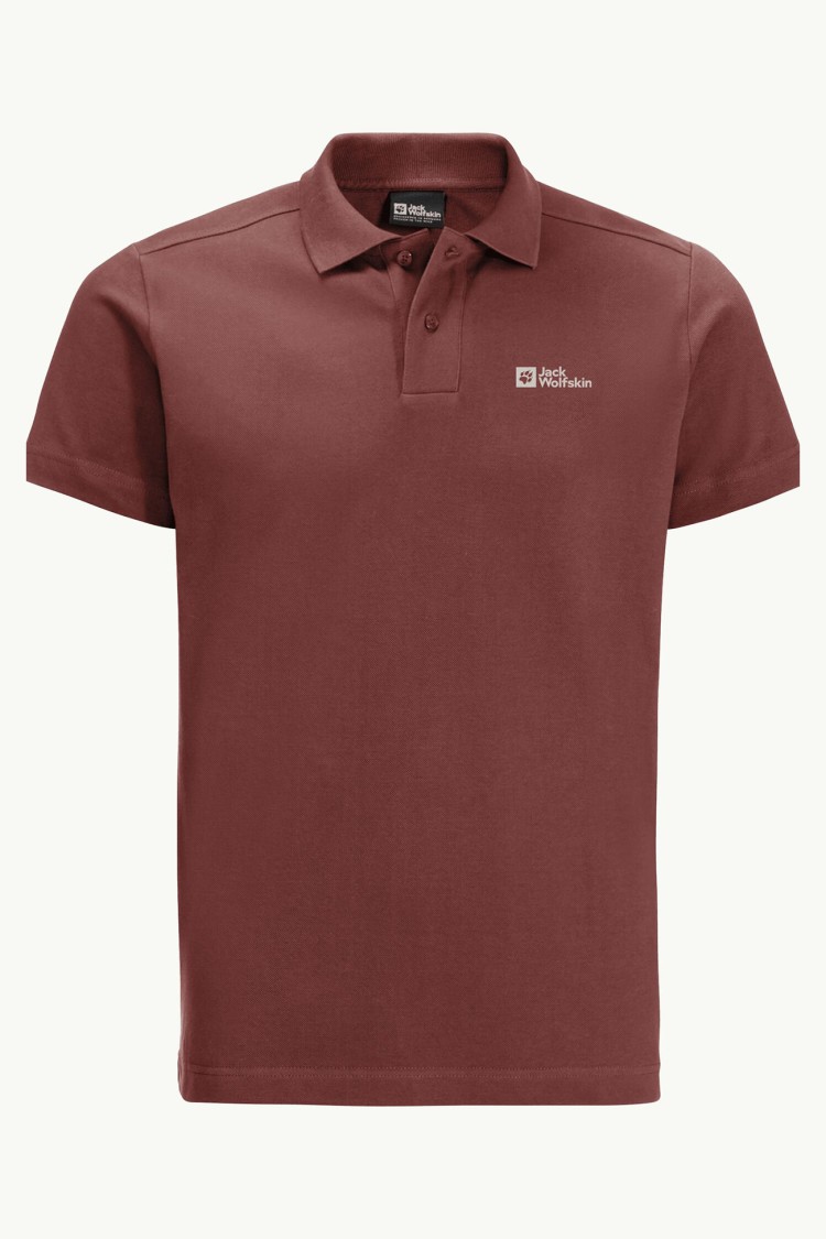 Футболка чоловічі Jack Wolfskin ESSENTIAL POLO M червона 1809301-2188 изображение 4