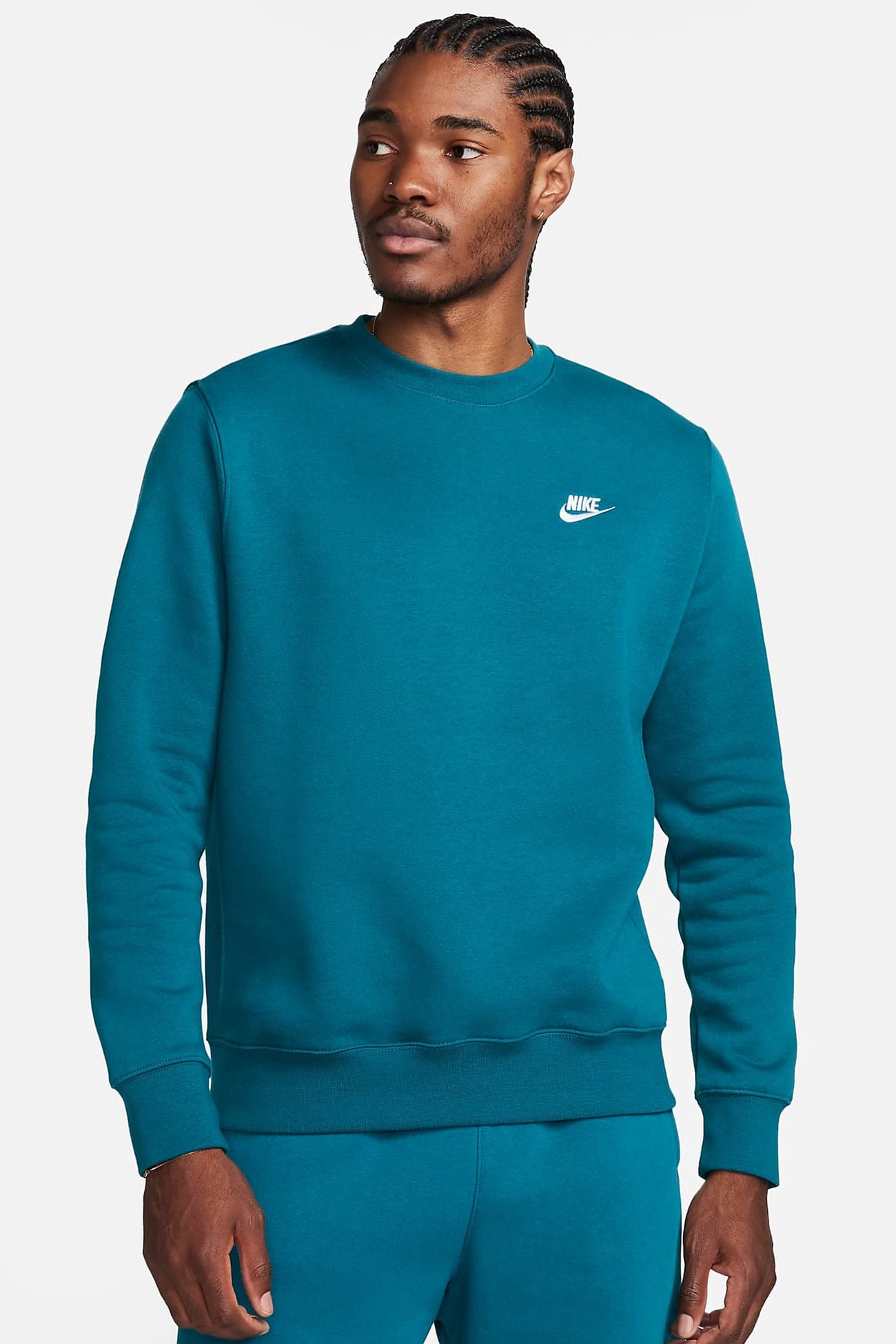 Толстовка мужская Nike M NSW CLUB CRW BB бирюзовая BV2662-381 изображение 2