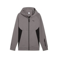 Толстовка чоловіча Puma PUMATECH Full-Zip Hoodie графiтова 68460579 изображение 1
