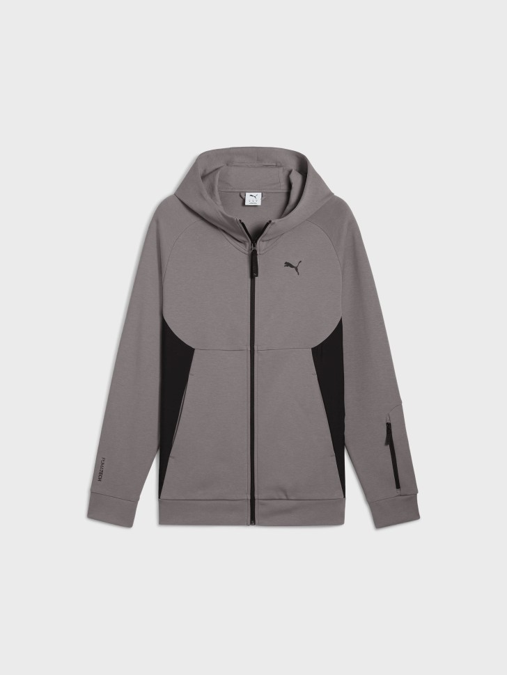 Толстовка чоловіча Puma PUMATECH Full-Zip Hoodie графiтова 68460579 изображение 2