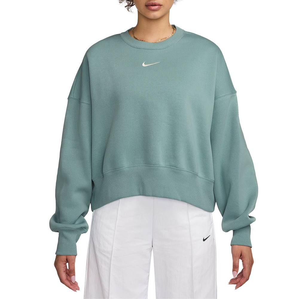 Толстовка женская Nike W NSW PHNX FLC OOS CREW бирюзовая DQ5761-017 изображение 1