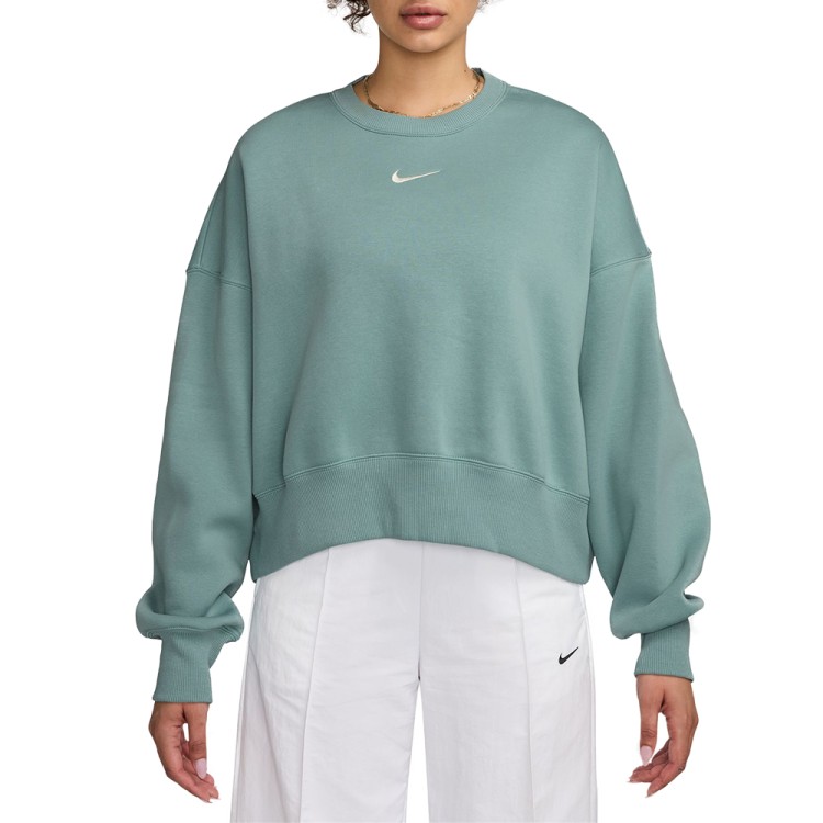 Толстовка женская Nike W NSW PHNX FLC OOS CREW зеленая DQ5761-017