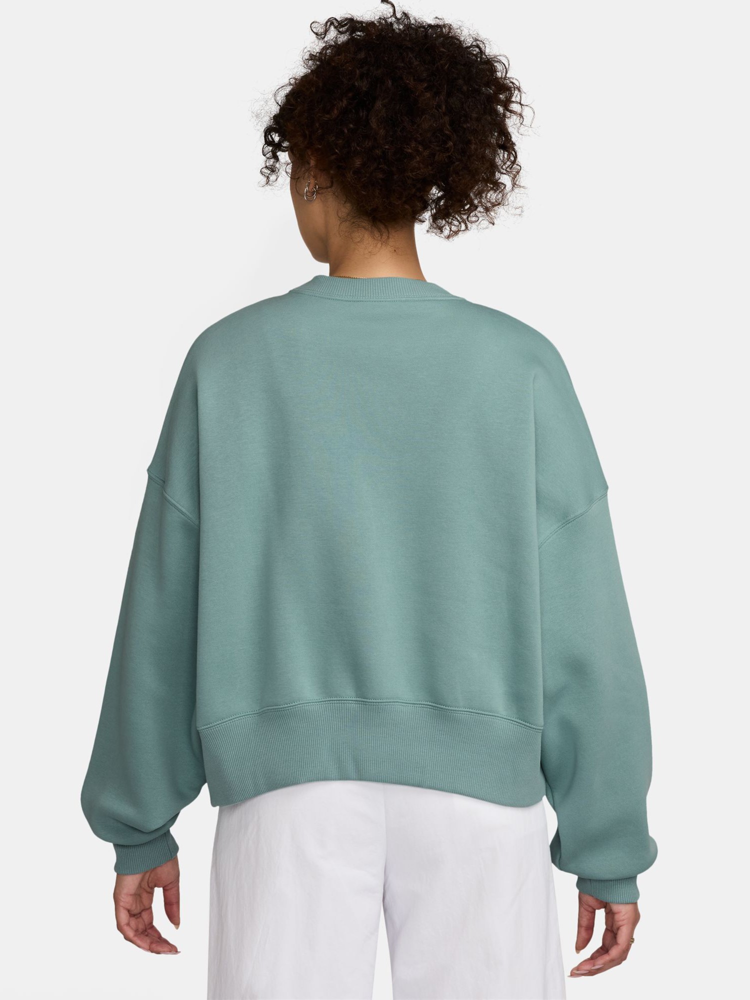 Толстовка женская Nike W NSW PHNX FLC OOS CREW бирюзовая DQ5761-017 изображение 3