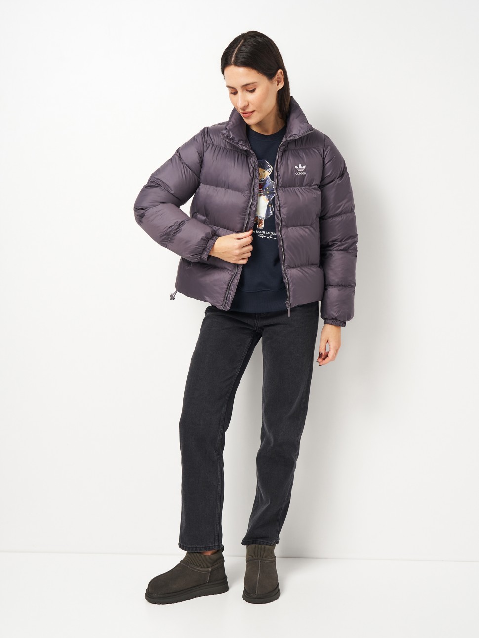 Куртка жіноча Adidas SHORT PUFFER фіолетова JX2949 — фото 4