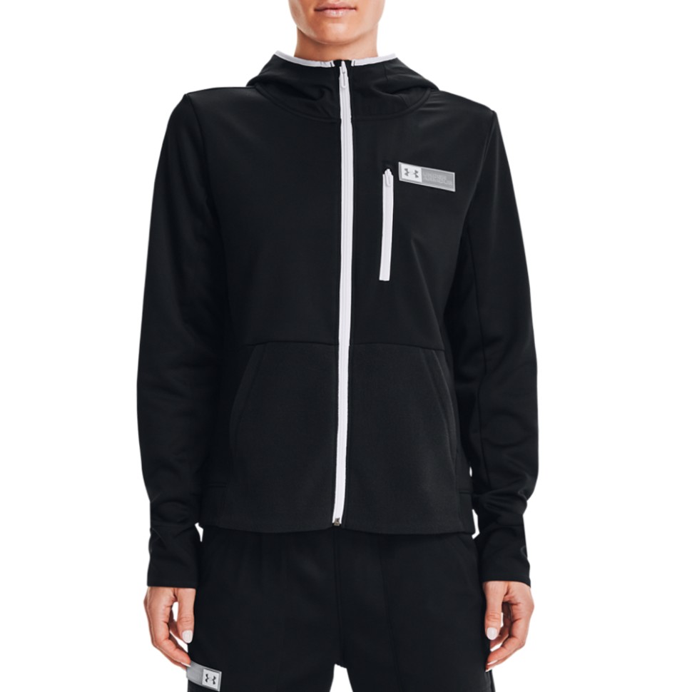 Толстовка женская Under Armour Armour Mixed Media Fz черная 1365875-001 — Sport City Толстовка женская Under Armour Armour Mixed Media Fz черная 1365875-001