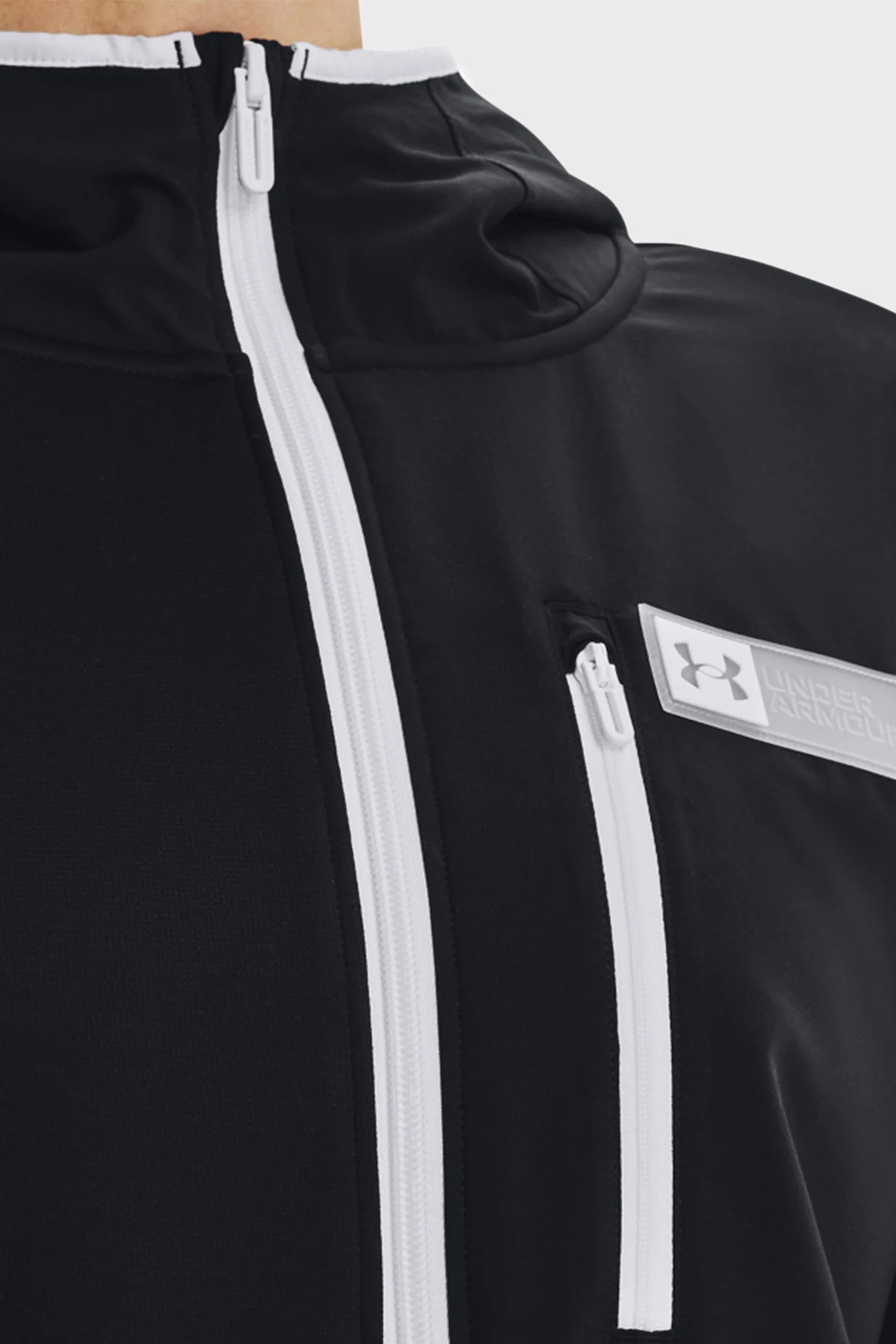 Толстовка женская Under Armour Armour Mixed Media Fz черная 1365875-001 изображение 5