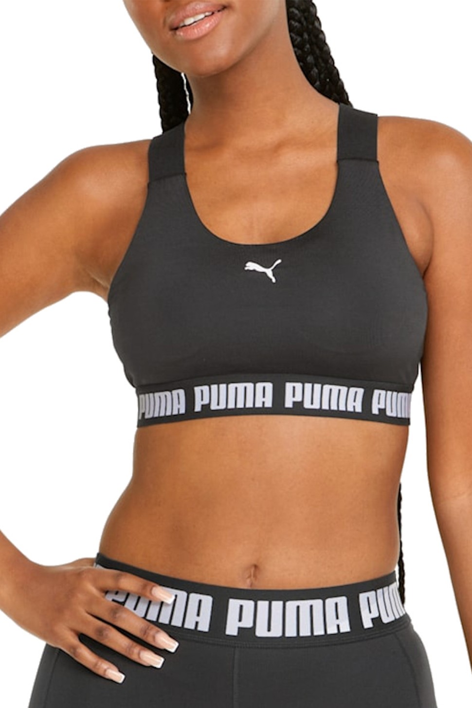 Бра жіночий Puma Mid Impact Feel it Bra чорний 52166901 — фото 2