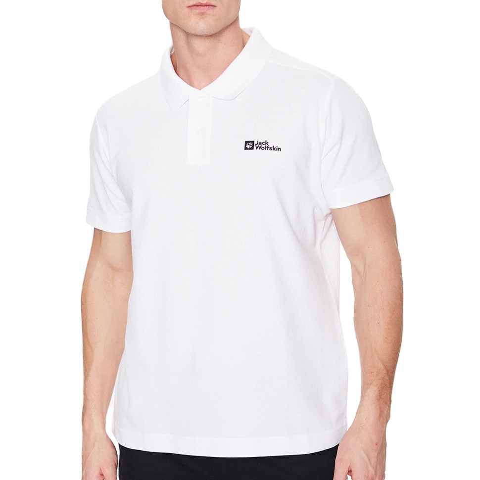 Футболка чоловічі Jack Wolfskin ESSENTIAL POLO M біла 1809301-5000 — фото 1