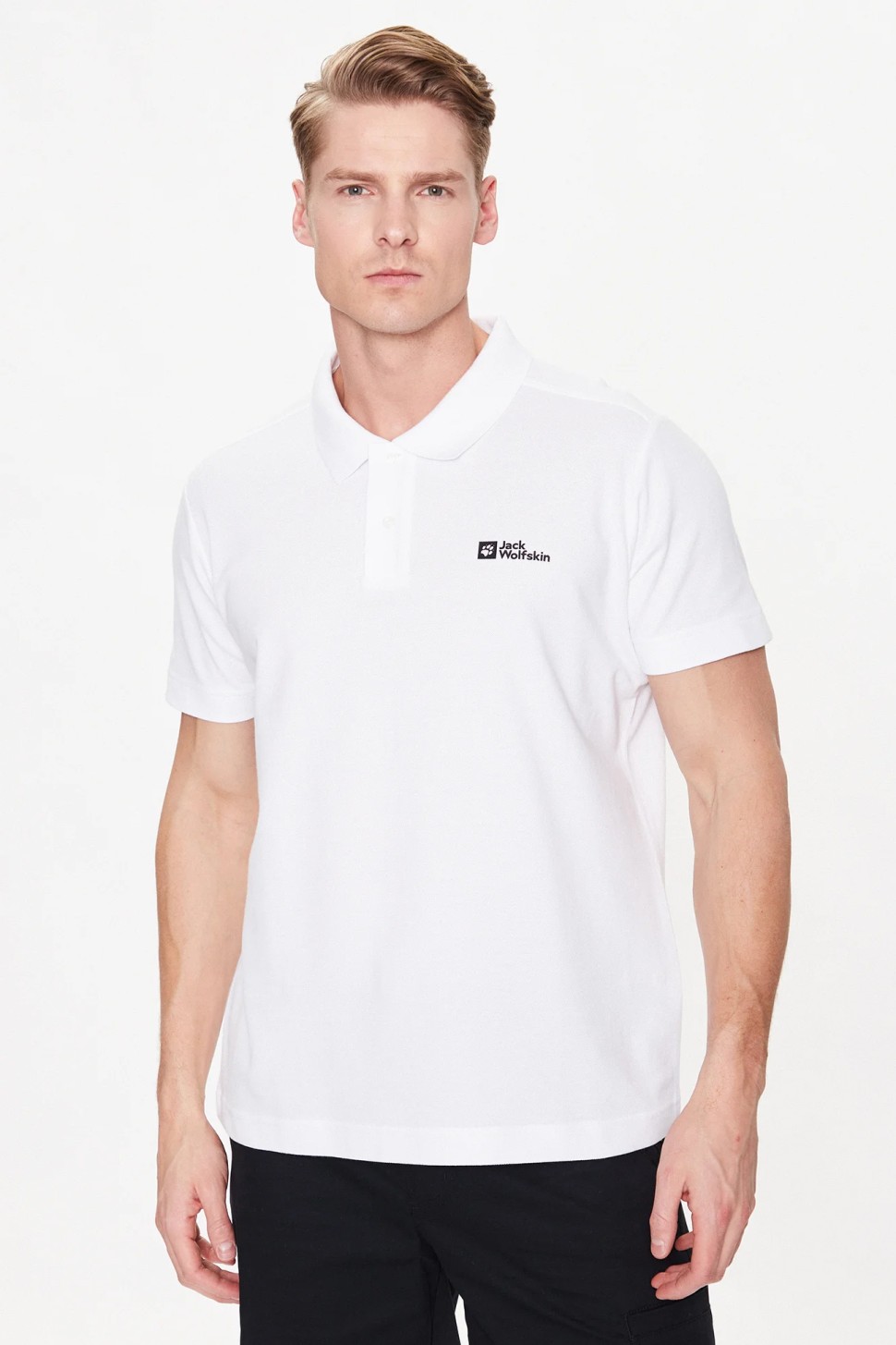 Футболка чоловічі Jack Wolfskin ESSENTIAL POLO M біла 1809301-5000 — фото 2